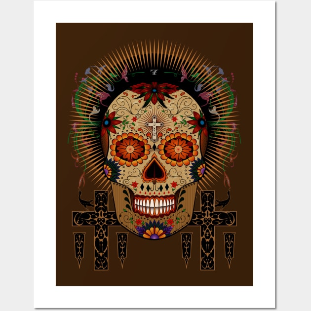 Day of the Dead Sugar Skull Wall Art by SunGraphicsLab